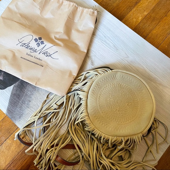 SOLD Patricia Nash Italian Leather Round Fringe Purse - Picture 8 of 13